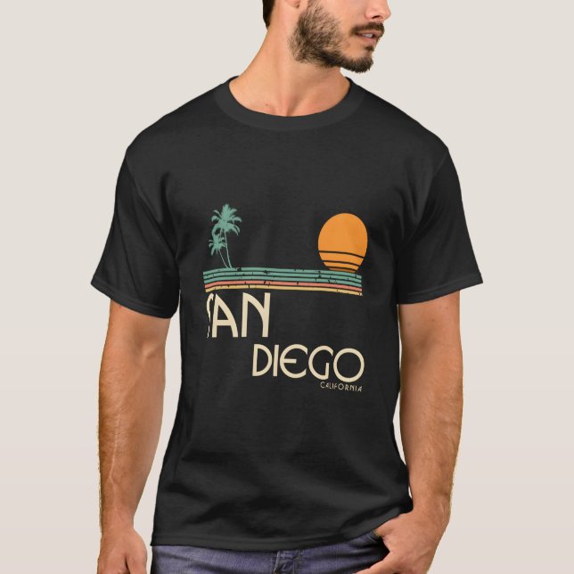 San Diego California Palms T Shirt (Framsida)