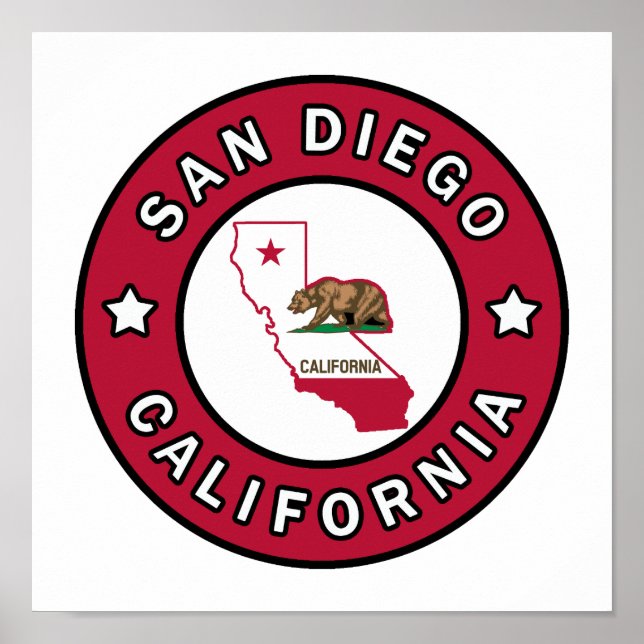 San Diego California Poster (Framsidan)