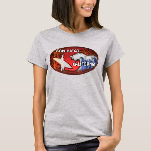San Diego California red dam surfer art T. Tee