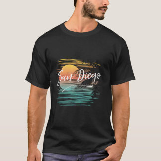 San Diego California Retro Stil Colorful Avslappna T Shirt