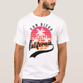 San Diego, California Retro Sunset Manar-Shirt T Shirt