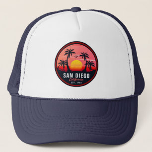 San Diego California Retro Sunset Souvenirs 60-tal Keps
