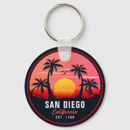 San Diego California Retro Sunset Souvenirs 60-tal Nyckelring