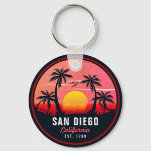 San Diego California Retro Sunset Souvenirs 60-tal Nyckelring