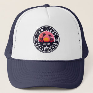 San Diego California Retro Sunset Souvenirs 80-tal Keps