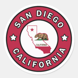 San Diego California Runt Klistermärke