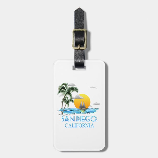 San Diego California Sailing Bagagebricka (Vertikal Framsida)