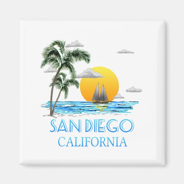 San Diego California Sailing Magnet (Framsidan)