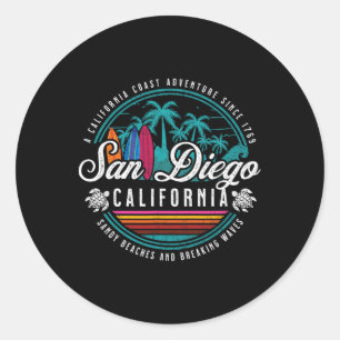 San Diego California Sandy Beacher Breaking Vågar Runt Klistermärke