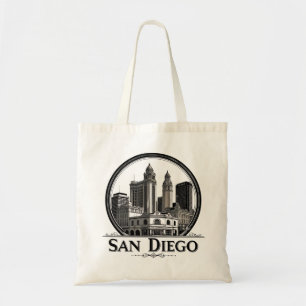San Diego California Siluett–Modern Stadskonst Tygkasse