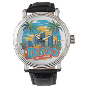 San Diego California Siluett–Modern Stadsmiljö Kon Armbandsur