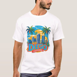 San Diego California Siluett–Modern Stadsmiljö Kon T Shirt