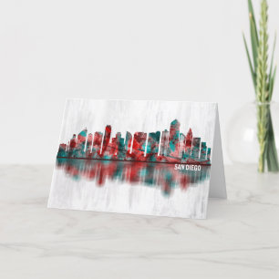 San Diego California Skyline Helgkort