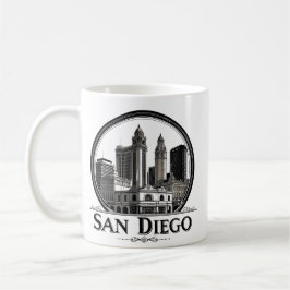 San Diego California Skyline-Modern Cityscape Art Kaffemugg