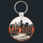 San Diego California Skyline–Modern Cityscape Art Nyckelring<br><div class="desc">Celebrate the charm of Southern California with this stunning San Diego skyline design, featuring a sleek and artistic depiction of the city’s iconic downtown architecture. From the silhouette of soaring skyscrapers to the serene coastal horizon, this design captures the energy and elegance of San Diego, California. Perfect for city lovers,...</div>
