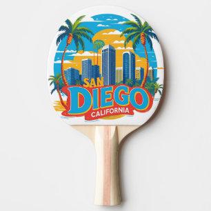 San Diego California Skyline-Modern Cityscape Art Pingisracket