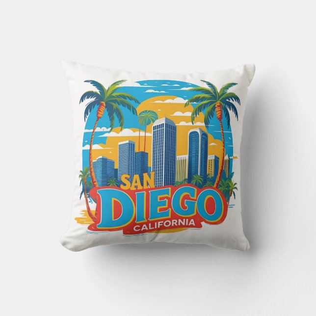 San Diego California Skyline-Modern Cityscape Kudde (Framsida)