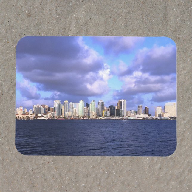 San Diego California Skyline Photograph Magnet (A magnet with a photograph of the city of San Diego and San Diego Bay)