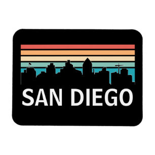 San Diego California Skyline Vintage resor Magnet