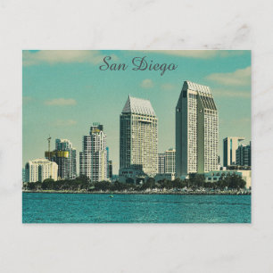 San Diego California Stadssiluett Resebild Vykort