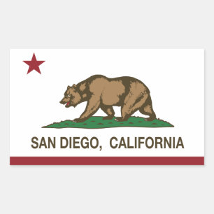 San Diego California statlig flagga Rektangulärt Klistermärke