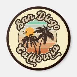 San Diego California Sunset Handflatan Träd Souven Magnet