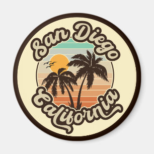 San Diego California Sunset Handflatan Träd Souven Magnet