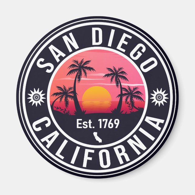 San Diego California Sunset Vacation Souvenirs 60 Magnet (Framsidan)