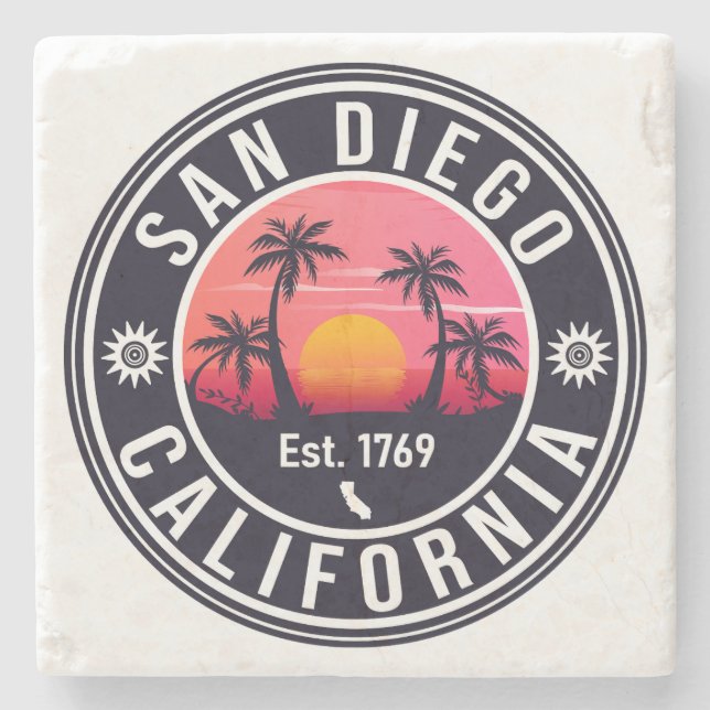 San Diego California Sunset Vacation Souvenirs 60 Stenunderlägg (Framsidan)