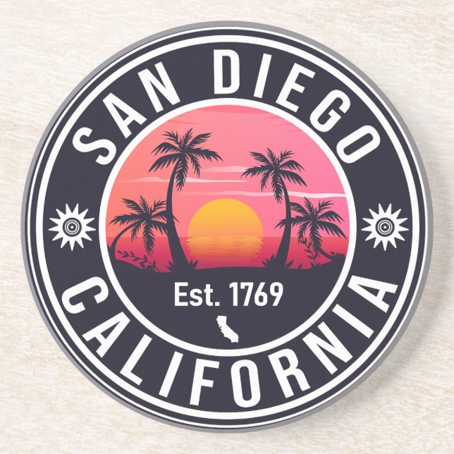 San Diego California Sunset Vacation Souvenirs 60 Underlägg (Framsidan)