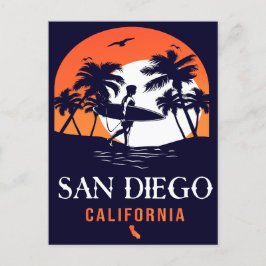 San Diego California Sunset Vacation Souvenirs Vykort