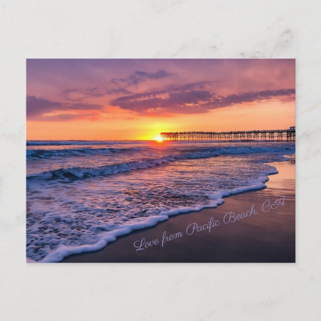 San Diego California Sunset Vykort (Framsida)