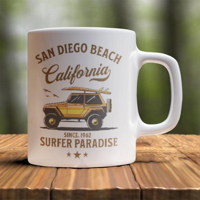 San Diego California Surfer's Eden Kaffemugg (Skapare uppladdad)