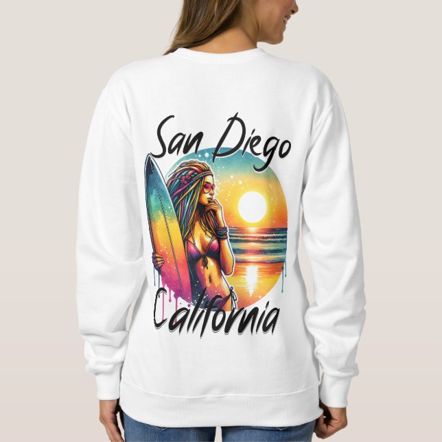 San Diego California Sweatshirt T Shirt (Baksida)