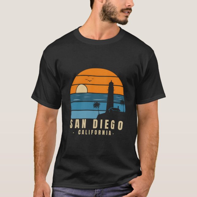 San Diego California Throwback T Shirt (Framsida)