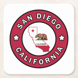 San Diego California Underlägg Papper Kvadrat