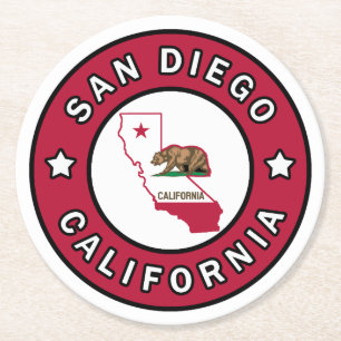 San Diego California Underlägg Papper Rund