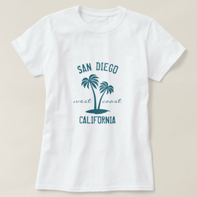 San Diego California Väster Kusten T-Shirt (Design framsida)