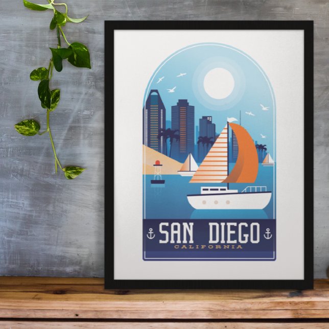 San Diego California Vintage resor Poster (San Diego Vintage Travel Poster)