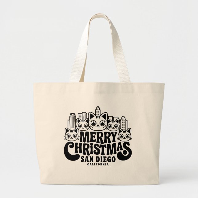 San Diego City California God jul Cats USA Jumbo Tygkasse (Framsidan)