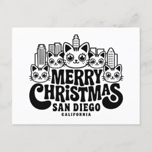 San Diego City California God jul Cats USA Vykort