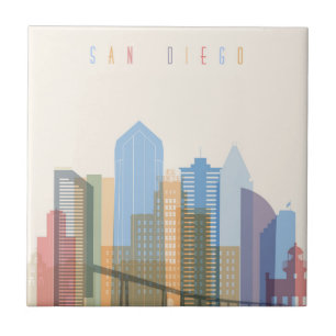 San Diego City Skyline Kakelplatta