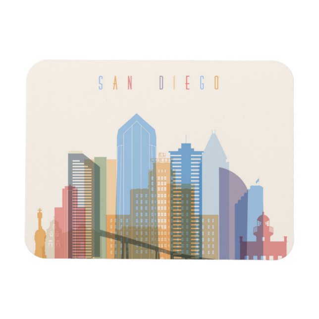 San Diego City Skyline Magnet (Horisontell)