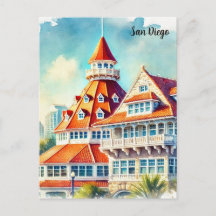 San Diego Coronado Akvarell