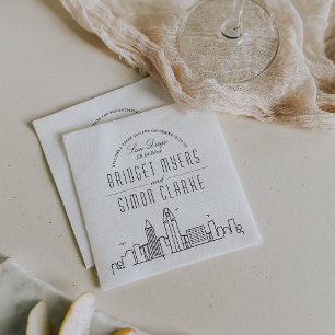 San Diego Deco Skyline   Bröllop Event Napkins Pappersservett