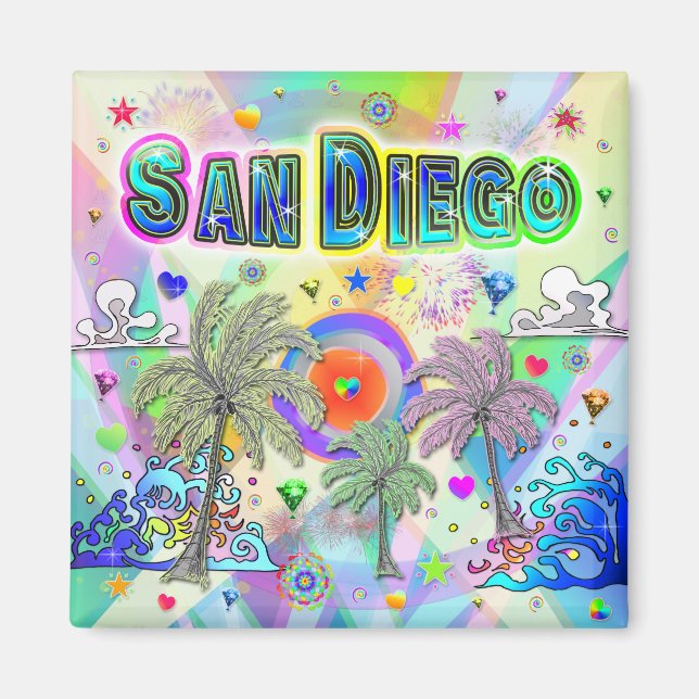 San Diego Deep Dream Magnet (Framsidan)