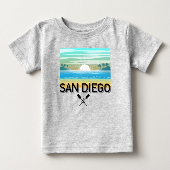 San Diego Design - Baby Finstickad T-Shirt (Framsida)