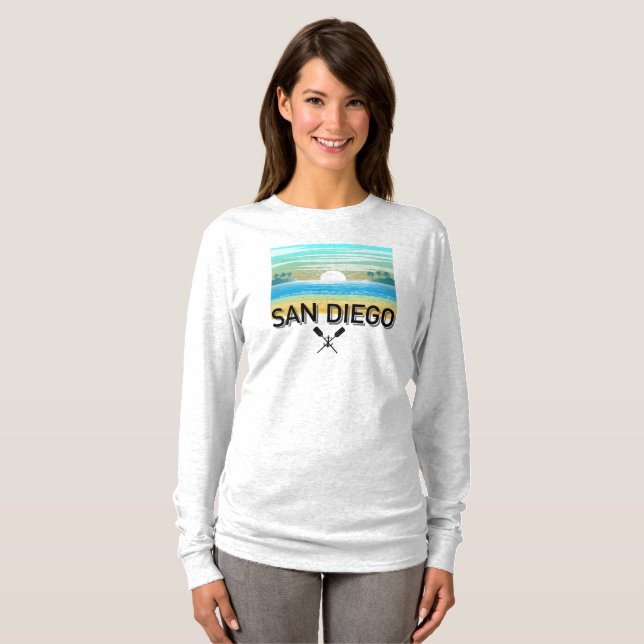 San Diego Design - Basic Långärmad T-Shirt (Hel framsida)