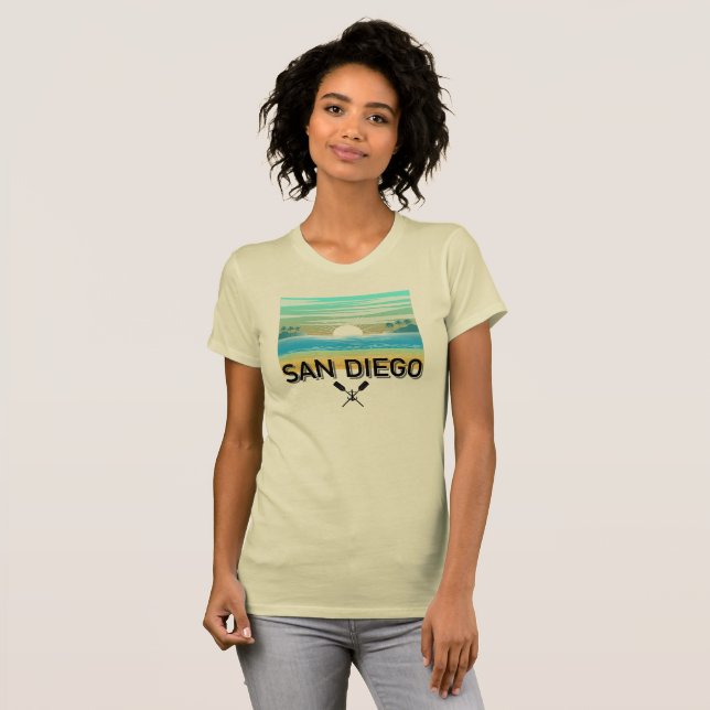 San Diego Design - Dam-Bella+Canvas slank passform T Shirt (Hel framsida)