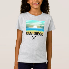 San Diego Design - Flickors T-Shirt i Fin Jersey
